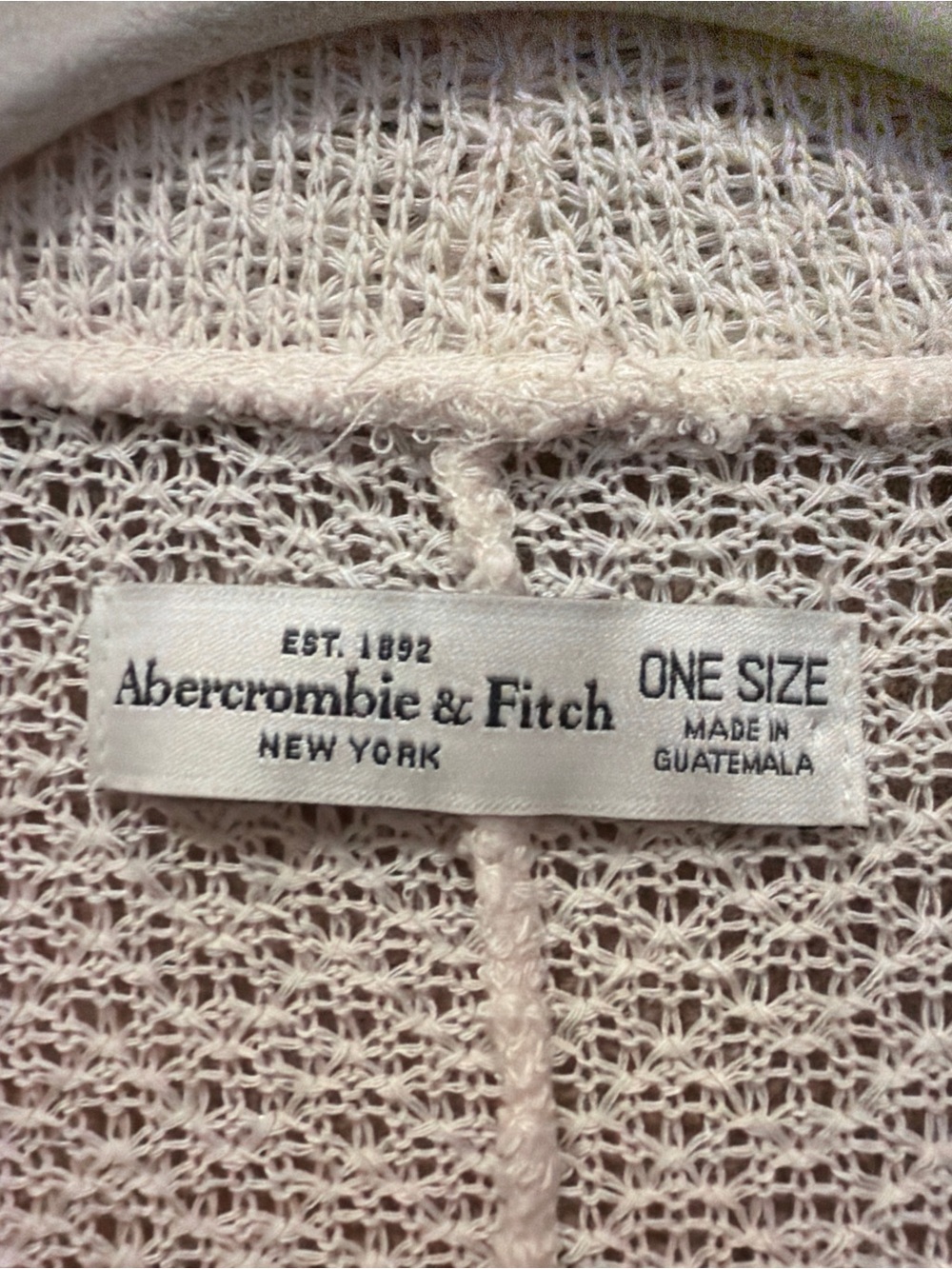 Abercrombie & Fitch MSRP $58 Cream Lace-Shoulder Open Knit Cardigan - Picture 2 of 7